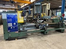 30" x 120" Kingston #HK3000, hollow spindle engine lathe, 20" swing over cross slide, inch/metric, 4-jaw