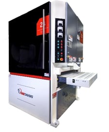 52" x 5" Timesavers #2321-45-21, Planer Sander, 2-Head, 15-45 FPM, 33-38" passline, 4500 CFM, unused