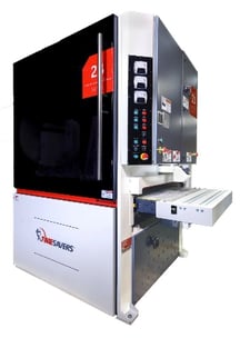 37" x 5" Timesavers #2331-23-201, Planer Sander, 3-Head, 15-45 FPM, 33-38" passline, 4500 CFM, unused