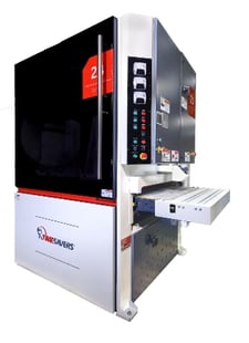 52" x 5" Timesavers #2331-45-201, Planer Sander, 3-Head, 15-45 FPM, 33-38" passline, 7250 CFM, unused