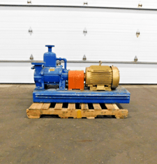 Nash #GL-45/7, liquid ring vacuum pump, pump skid with 15 HP motor & control cabinet, 480 V., 2006