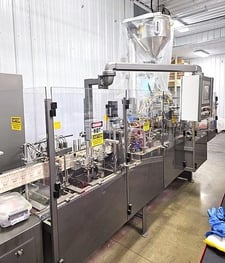 Pouchmaster packager, horizontal machining center #PIM7-12, for liquid, 2"/5.75" x 2"/9.5" pouch size, B &R