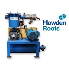 348 cfm, Howden #47-URAI-L, rotary lobe positve displacement blower, 15 HP, 15" HgV