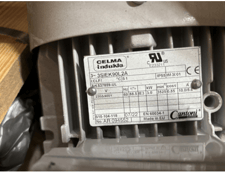 3 HP KW RPM 3480 Celma Electric Motor, 3PH, 230 Volts, 60 HZ, IMB5 UL