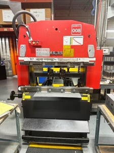 35 Ton, Amada #RG-35, press brake, NC9-EX 3-Axis CNC controls, 4' overall, 40.2" between housing, 3.94"