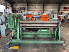 6' x 1/4" Lown #B700, initial plate bending roll, 3-rolls, 7" top roll, 6.5" lower roll, 19 FPM, foot pedal