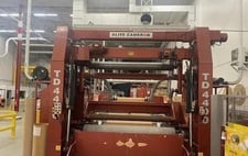 Elite Cameron #TD4400, 2 drum slitted rewinder, 82" wide, 3000 FPM, Allen Bradley SLC 5/04 PLC Control