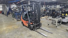 5000 lb. Mitsubishi #FGC25K, forklift, 42" forks, 131" mast fork height, 3-mast, side shift, cushion tires