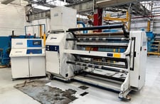 Ashe #Sapphire-680, duplex slitter rewinder, 47" wide, aluminum foil, 1500 FPM, shear slitting, lay on