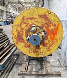4000 lb. Littell, Motorized Single Uncoiler, 12" width, 48" outside dimensions, 15-20" ID, 4 arm manual, back
