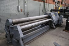 144" x 3/8" Bertsch #8, 4-roll hydraulic plate bending roll, hydraulic hinge drop end, 15 HP, 14 FPM