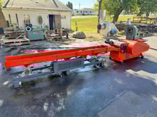 Weima #WLH 400, horizontal low-speed wood grinder, 16' vibratory infeed conveyor, 30 HP, 14.5" diameter rotor