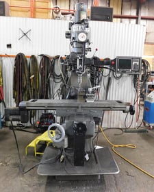 Sharp, CNC vertical mill, 10" x51" tbl., 3 HP, 16" X, 32" Y, 16" Z, R-8, 60-4800 RPM, 2-Axis, Trak MX2, power