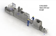 Multivac #R-245, Rollstock Packaging Machine, Stainless Steel, IP65, 35 CPM, new, 2021