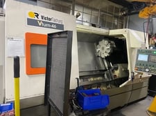 Victor #VTurn-46, CNC lathe, 32.2" swing, 15" chuck, 4.5" bar, 68.8" centers, 20.47"dia., 64.96"lgth, A2-11