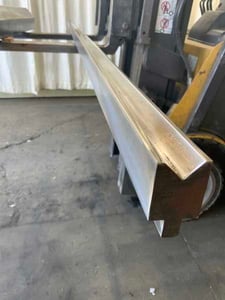 122-1/4" L, Female bottom press brake die, 1-3/8" die width, 1-3/4" die height, 7/8" die opening, 90° air