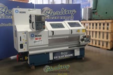 16" x 43" Romi #M17, engine lathe, 2.56" bore, 4000 RPM, Fanuc 21i-T, tool post, rigid tap, 2004