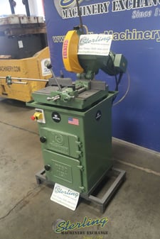 14" Doringer #D350, cold saw, 230 V., 1-phase, mitering head, coolant