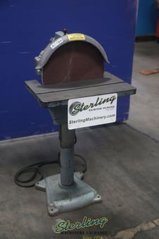 16" Apex #16-S, disc grinder, 1.5 HP, 220 V., 3-phase, table elevating mechanism, table tilt handwheel