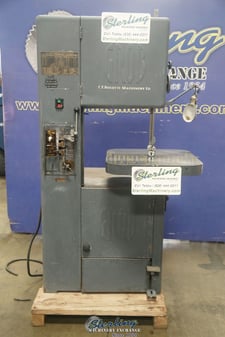 18" x 12" Grob #NS-18, vertical bandsaw, 24" x24"tbl., 1" x 148" blade, 18" wheel, blade welder, step pulley