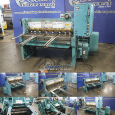 12 gauge x 4' Wysong #1252, mechanical quick power shear, 11/32" rake angle, 8 holddowns, 48" rear operated