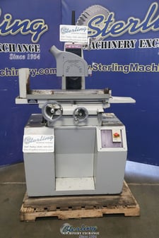 6" x 18" Harig #618, horizontal surface grinder, 7" x 5/8" x 1-1/4" wheel, 3450 RPM, pedestal
