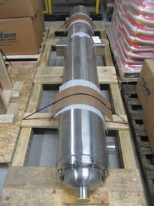 85 sq.ft., 150 psi shell, Enerquip, 150 psi tube, sanitary shell & tube heat exchanger, 375&deg;F, 8" diameter x