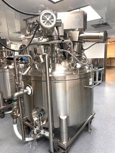 225 gallon Holloway, sanitary portable reactor, double motion agitator, 35/FV psi @ 300&deg;F shell, 200/FV psi