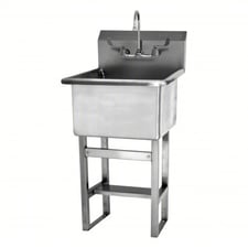 Columbia Sani-Lav, Utility 1 Bowl Sink, Stainless Steel, U2424F-0.5, .5 GPM, 24" width x 24" L x 12" D, NSF