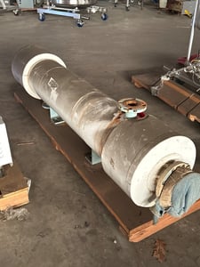 25 sq.ft., 100 psi shell, 100 psi tube, Pfaudler, Tantalum Shell and Tube Heat Exchanger, 350°F shell