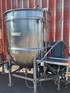 300 Gallon Cleveland Range, Stainless Steel Kettle, side-entering agitation, 100 psi @338&deg;F Internal MAWP