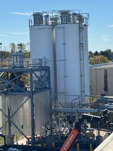 CST Storage Industrial Silo System, 4140 cu.ft., 11'11" diameter x 52' 7" H, 2 silos 8280 cu.ft. total, 2021
