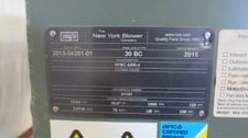 12000 cfm @ 50.8 S.P., New York Blower #HPBC-ARR-4, Wheel Size & type 30 BC, 3550 RPM, 120 BHP, 0.0749 DENS