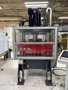 250 Ton, Beckwood #4P250F2828, 4-POST, heated platen press, 12" stroke, 12" DL, 28" x 28" heated platens, 2023