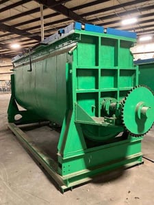 300 cu.ft. Young Industries, double ribbon mixer, 30 HP, bottom discharge with butterfly valve