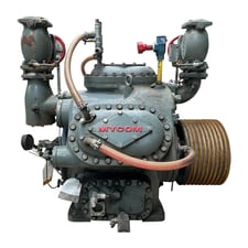 50 HP Mycom #N6BM, 6-Cylinder Reciprocating Compressor, R-717 Refrigerant, 470 psi hydraulic test