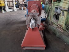 4.5" NRM, cold feed rubber extruder, 12:1 L/D, 25.14:1 G/B ratio, 75 HP, 1750/2100 RPM, 500 VDC