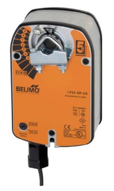 Belimo LF24-SR U.S. Motors Actuator, 35 in-lb 4 Nm, Spring Return, 2...10 V, Modulating