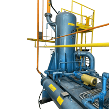 635 Gallon, Frick, Vertical Ammonia Oil Separator, 40" diameter x 40" L x 90" H tank, 300 psi @ 200°F, 1996
