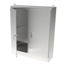Hoffman, Stainless Steel Type 4X 2 Door Enclosure A724824SSFSDN4 with steel back panel