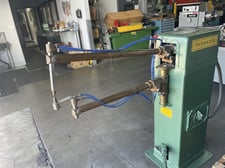 15 KVA Tin Knocker #TK1525, Rocker Arm Type Spot Welder, 1-3/4" diameter, 5'11" between arms, foot switch