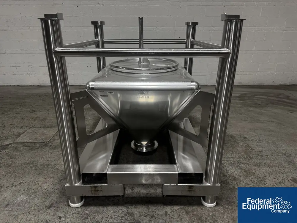 200 Liter Tote Systems, Tote, Stainless Steel, w/ lid & valve (2 available)