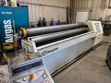 10' x 5/16" Bertsch #4R-HMS-3100x220, CNC double pinch plate roll, 4-roll, 8.66" diameter rolls, hydraulic