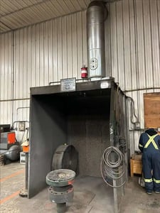 Global Finishing Solutions (GFS) #6X6X8, ventilating paint booth with lighting & exhaust fan