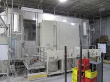 Illinois Tool Works Gema manual powder booth, 3x7 part opening, manual control operator lift stations