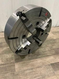 19-1/2" Atlas, 4-jaw chuck, 4" chuck thickness, 6-1/4" thru hole, flat back, new
