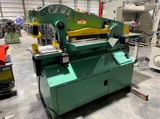 6" x 6" x 5/8" Piranha #P4, Hydraulic Ironworker, 90 ton, 10" throat, 10 HP, chip buckets