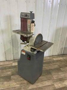 6" x 48" Wilton #4200A, belt/disc grinder, 12" disc diameter, 1-1/2 HP