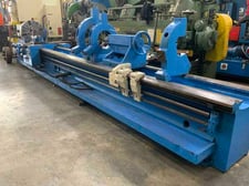 33-1/2" x 269" Tos, engine lathe, 23" swing over cross slide, 3 & 4-jaw chucks, inch/metric, 30 HP, 4-way