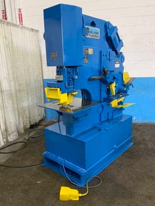 5" x 5" x 1/2" Hill-Acme #5, hydraulic ironworker, 75 ton, 20" throat, 1977